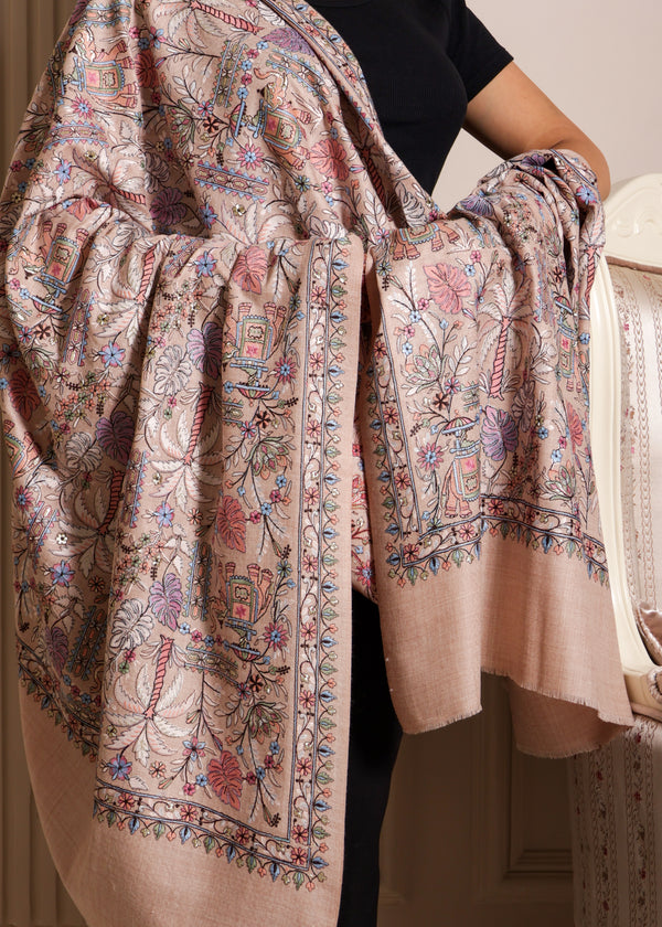 Pure Fine Wool Sozni Embroidery shawl