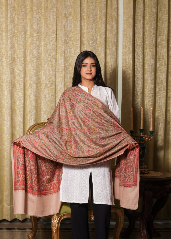 100% Finewool Sozni Embroidery Shawl