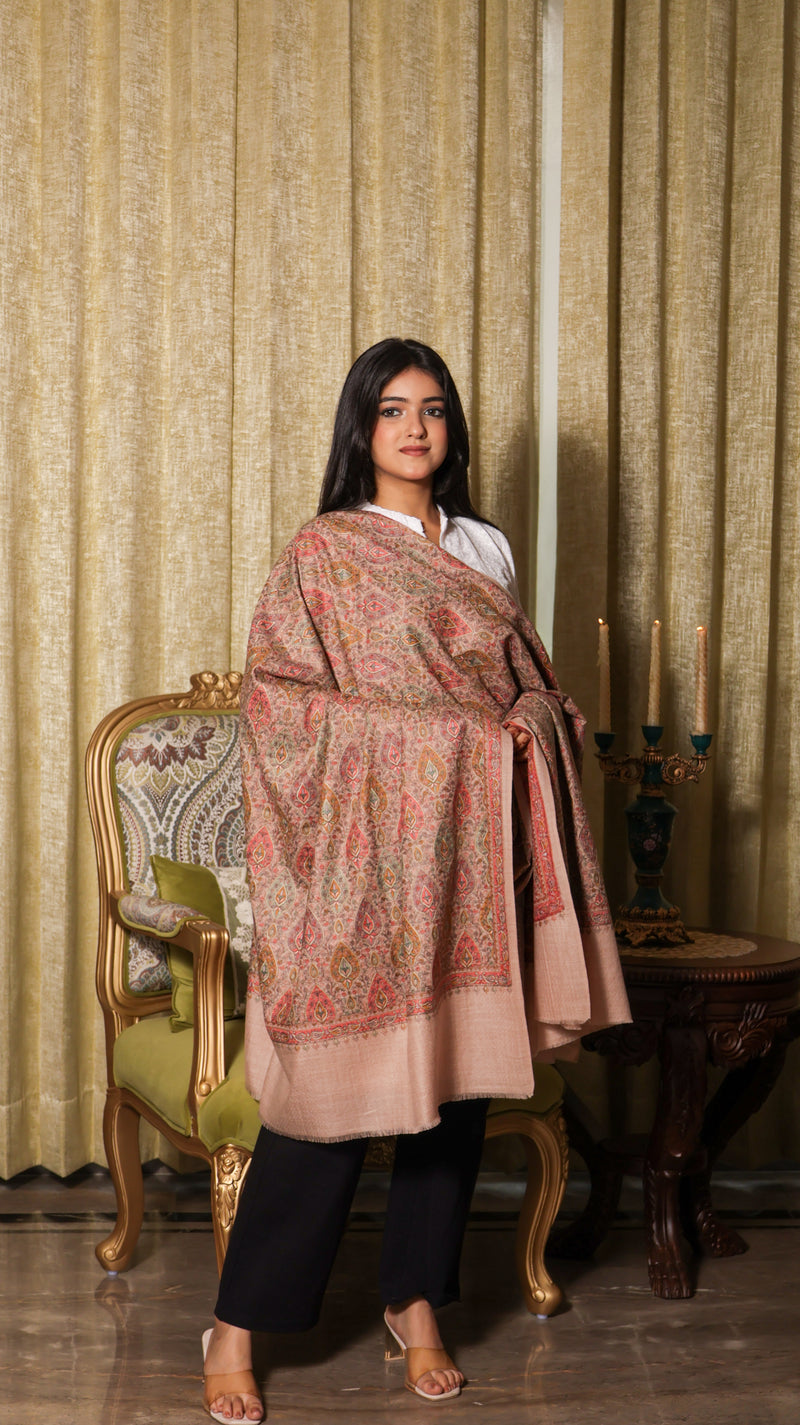 100% Finewool Sozni Embroidery Shawl
