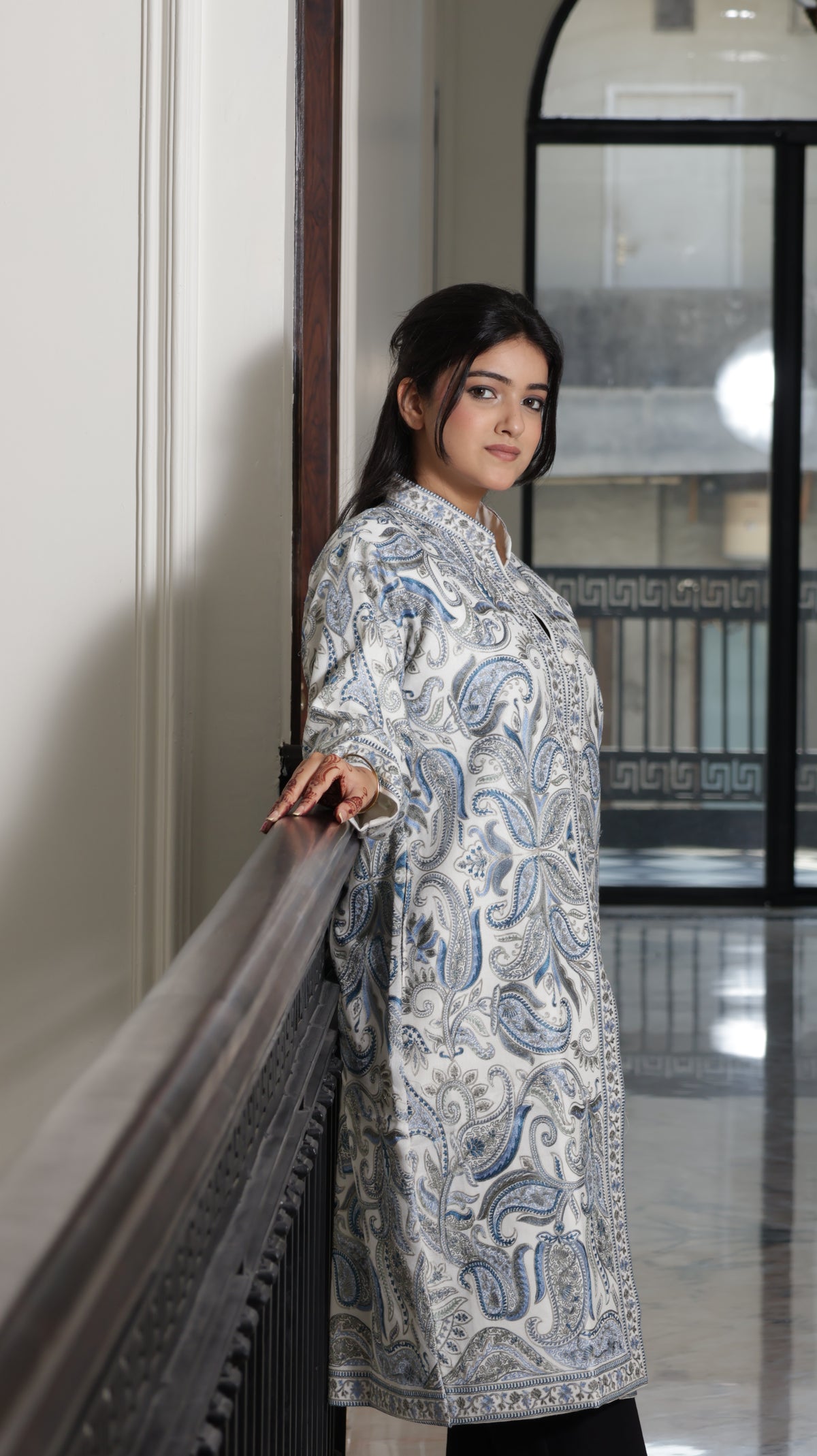 Paisley Robe Woolen Long Jacket