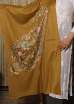 Finewool Kashmiri big Paisley Nalki Embroidery Stole