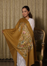 Finewool Kashmiri big Paisley Nalki Embroidery Stole