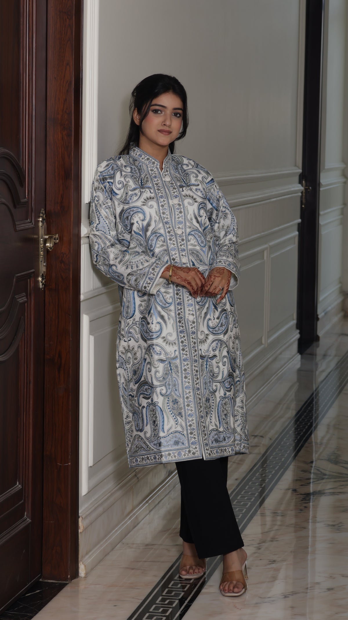 Paisley Robe Woolen Long Jacket