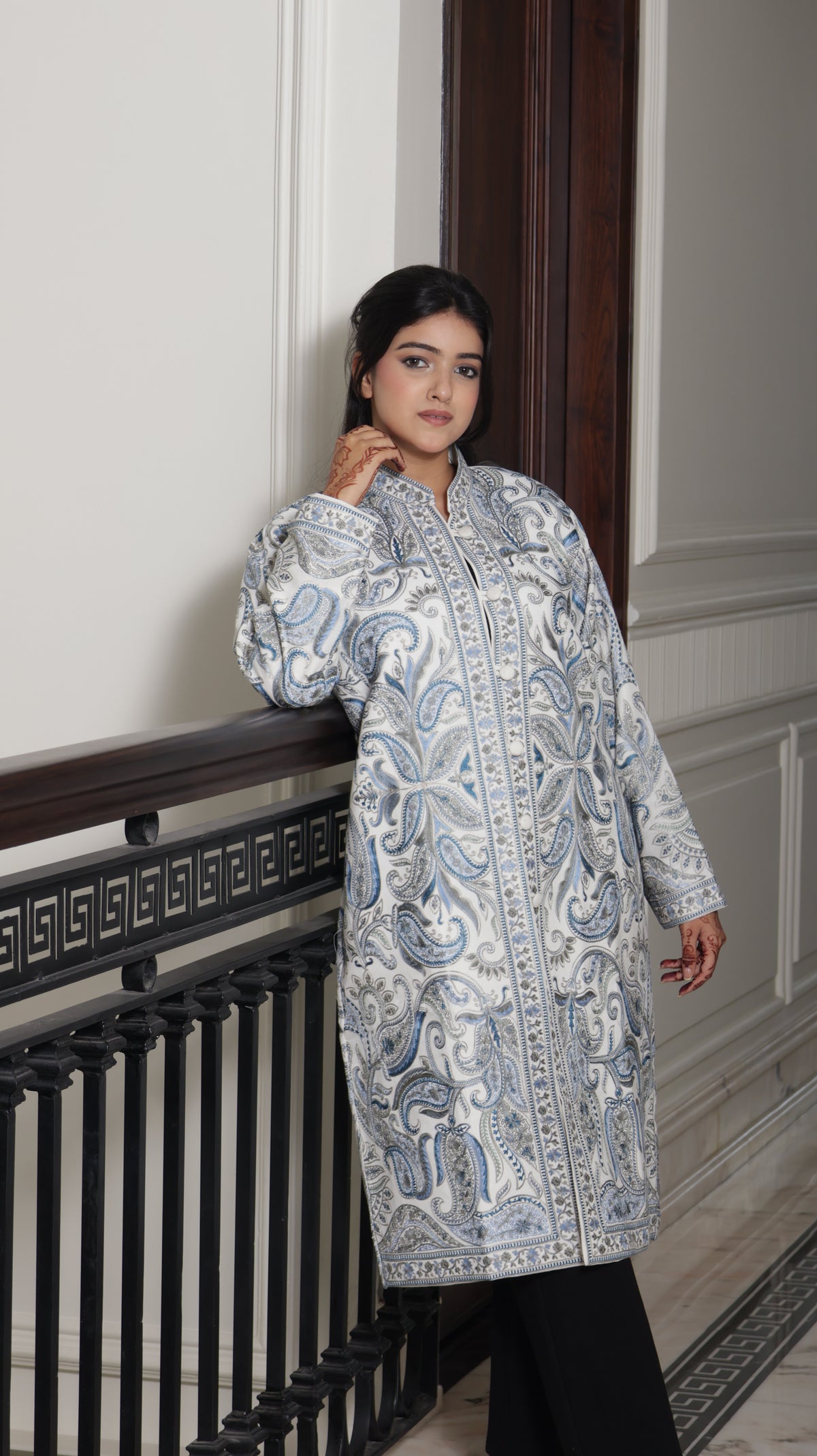 Paisley Robe Woolen Long Jacket