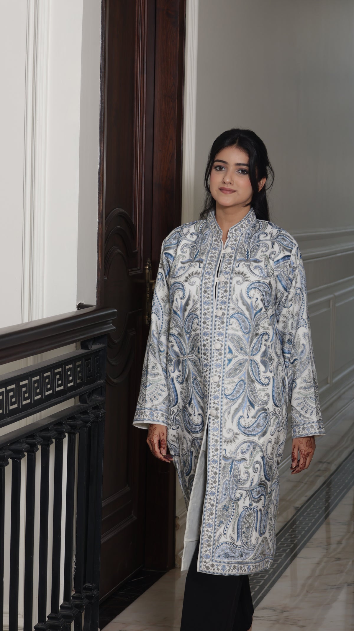 Paisley Robe Woolen Long Jacket
