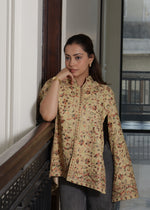 Woolen Bloom Nalki Embroidery Cape