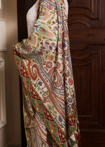 100% pure wool Print Kalamkari Hand embroidery Kashmiri Stole