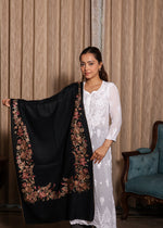 100% Finewool Midnight Blossom Embroidery Stole