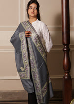 Finewool Kashmiri Nalki Embroidery Stole