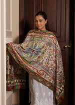 100% pure wool Print Kalamkari Hand embroidery Kashmiri Stole