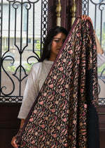 100% Pure Wool Mirchi Floral Nalki Embroidery Shawl