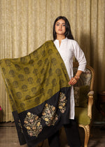 100% Pure Wool Self Weaved Nalki Embroidery Stole