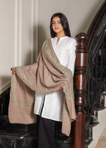 100% Pure Wool Handwork Floral Border Stole