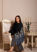 100% Pure Wool Dual Shade Nalki Embroidery Stole Soft And Warm