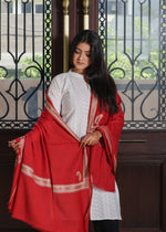 Pure Wool Zari Kashmiri Paisley Embroidery Shawl Light And Warm