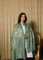 Finewool Kashmiri big Paisley Nalki Embroidery Stole
