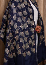 100% finewool Noir Golden Leaf Embroidery Stole