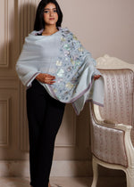 100% Pure Wool Side Kani Zari embroidery stole
