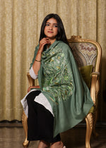 Finewool Kashmiri big Paisley Nalki Embroidery Stole