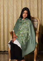 Finewool Kashmiri big Paisley Nalki Embroidery Stole