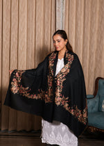 100% Finewool Midnight Blossom Embroidery Stole
