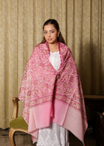 100% Pure Wool Tie-Dye Kashmiri Tilla Floral Stole