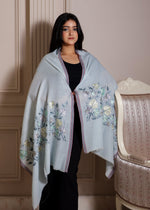 100% Pure Wool Side Kani Zari embroidery stole
