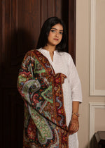 100% pure wool Kashmiri Kalamkari Embroidery Paisley stole