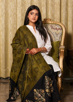 100% Pure Wool Self Weaved Nalki Embroidery Stole