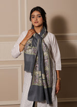 Finewool Kashmiri Nalki Embroidery Stole