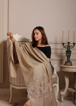100% Pure Wool Nalki Embroidery Birds Stole