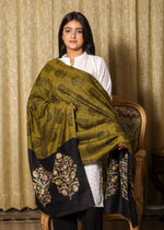 100% Pure Wool Self Weaved Nalki Embroidery Stole