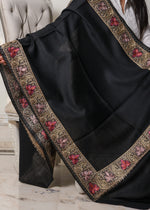 100% Pure Wool Kashmiri Paisley And Chinar Nalki Embroidery Stole