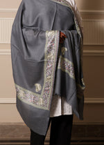 Finewool Kashmiri Nalki Embroidery Stole