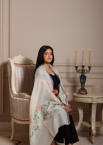 100% Pure Wool Side Kani Floral Pattern Embroidery stole