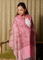 100% Pure Wool Tie-Dye Kashmiri Tilla Floral Stole