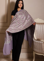 Finewool Nalki Embroidered Detailed Stole Extra Warm And Light