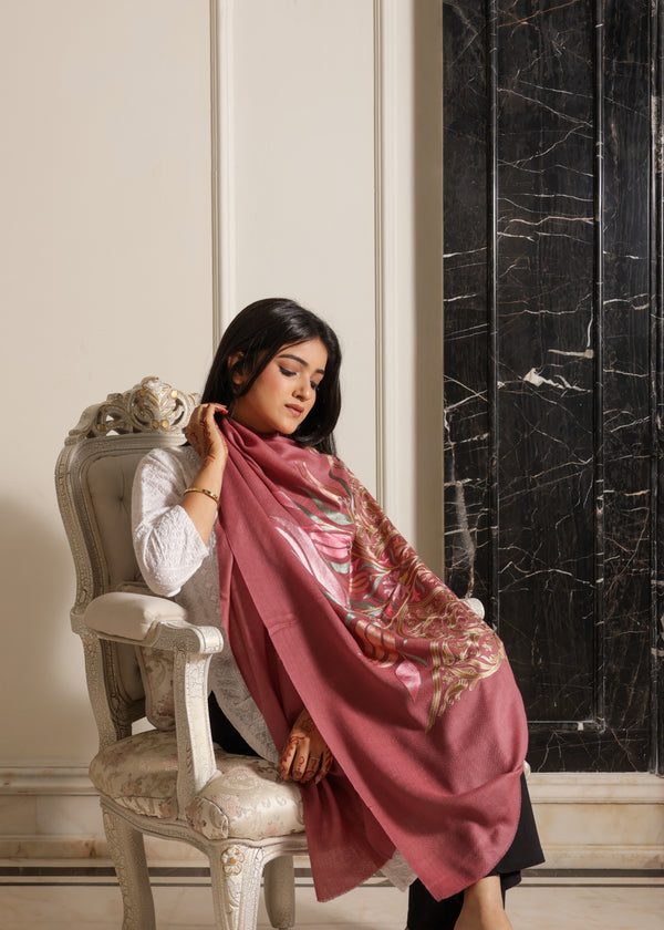 Pure Fine Wool Blush Reverie Corner Stole